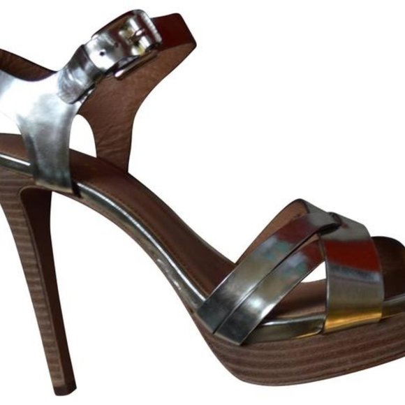 Offers Accepted! NWOT COACH Dani Mirror Metallic High Heels - Size 5 - Picture 1 of 7